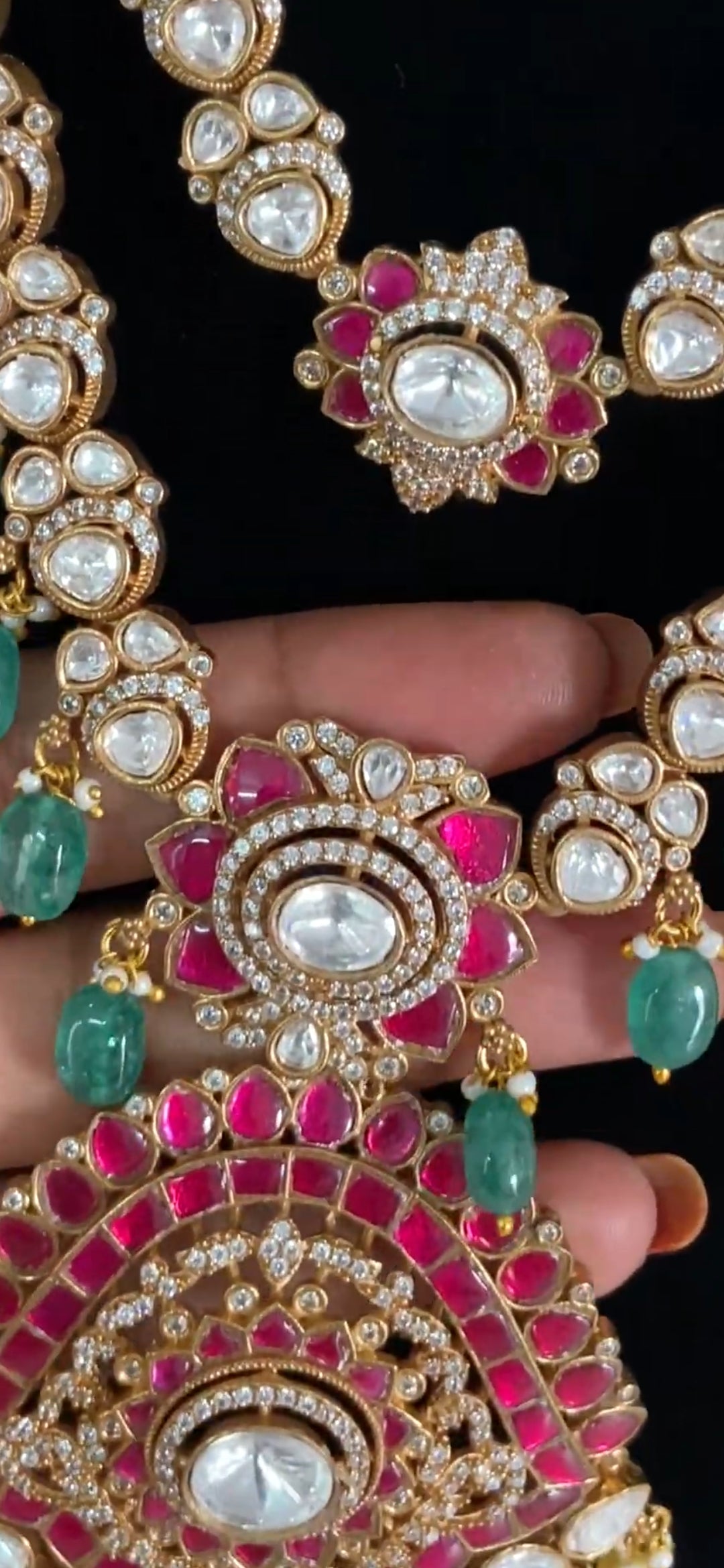 Premium Moissanites Kundan Necklace Set | Indian Bridal Necklace
