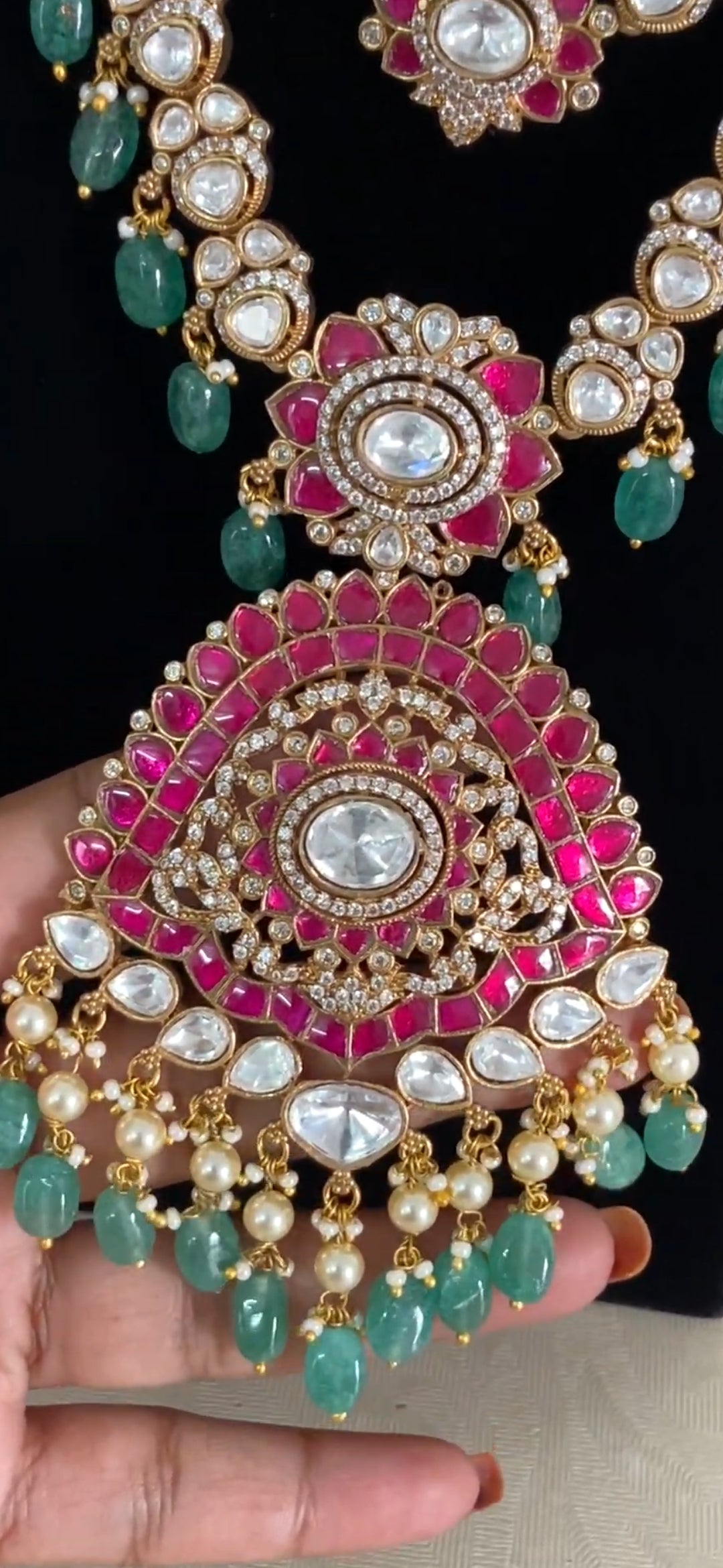 Premium Moissanites Kundan Necklace Set | Indian Bridal Necklace