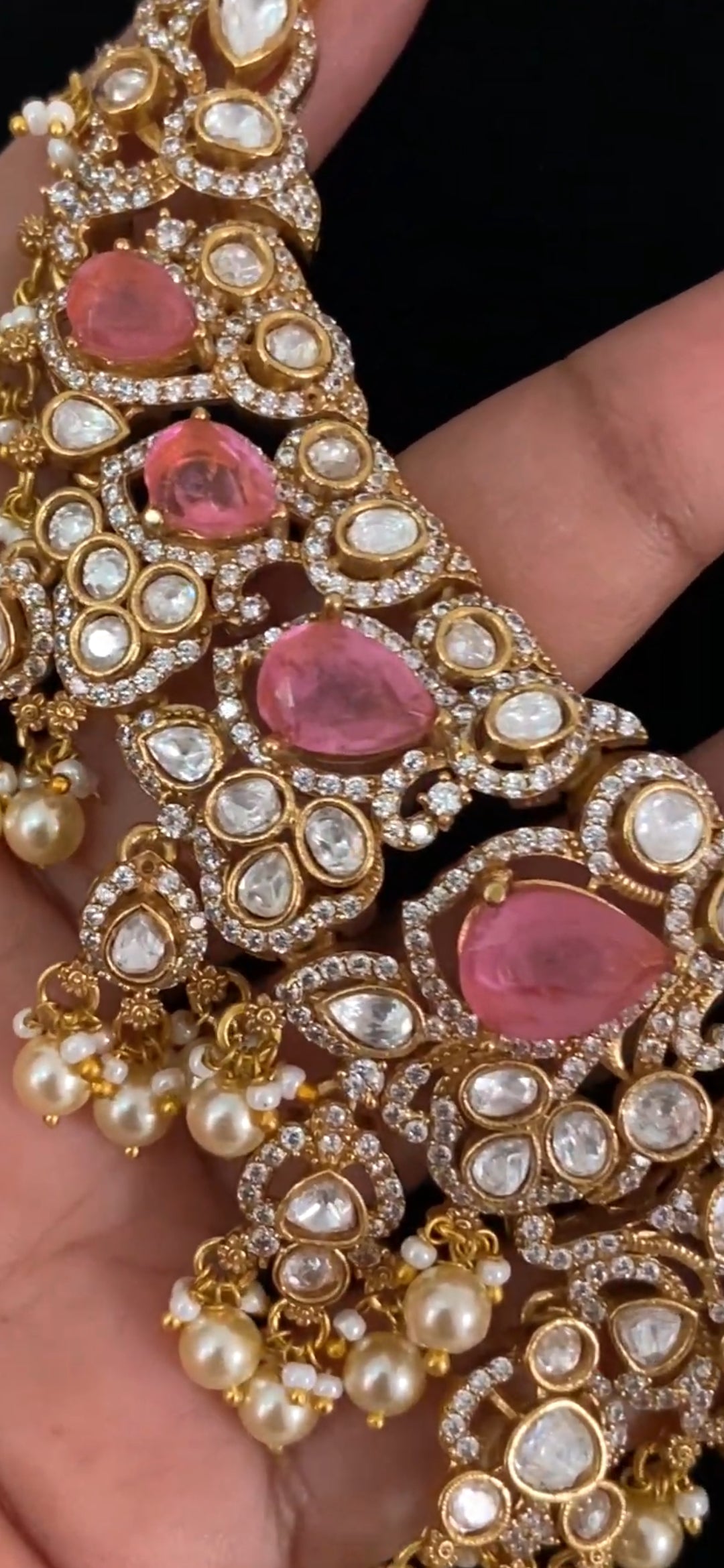 AD Polki Kundan Bridal Necklace Set | Indian Jewelry In USA