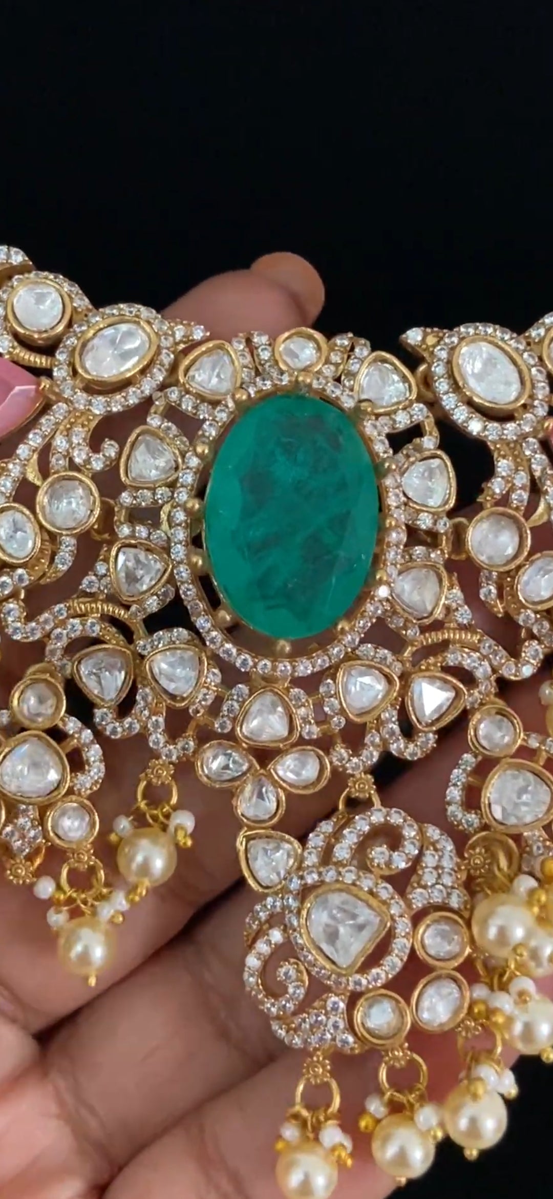 AD Polki Kundan Bridal Necklace Set | Indian Jewelry In USA