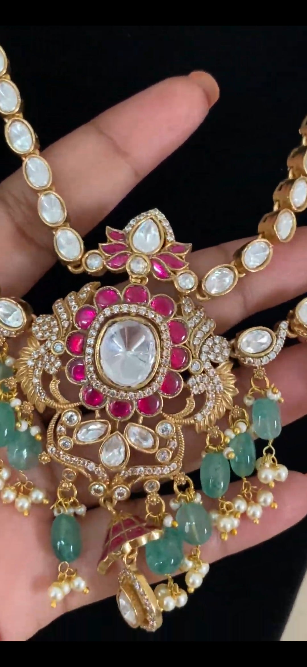 Kundan Bridal Necklace  With Jumkis | Latest Jewelry in USA