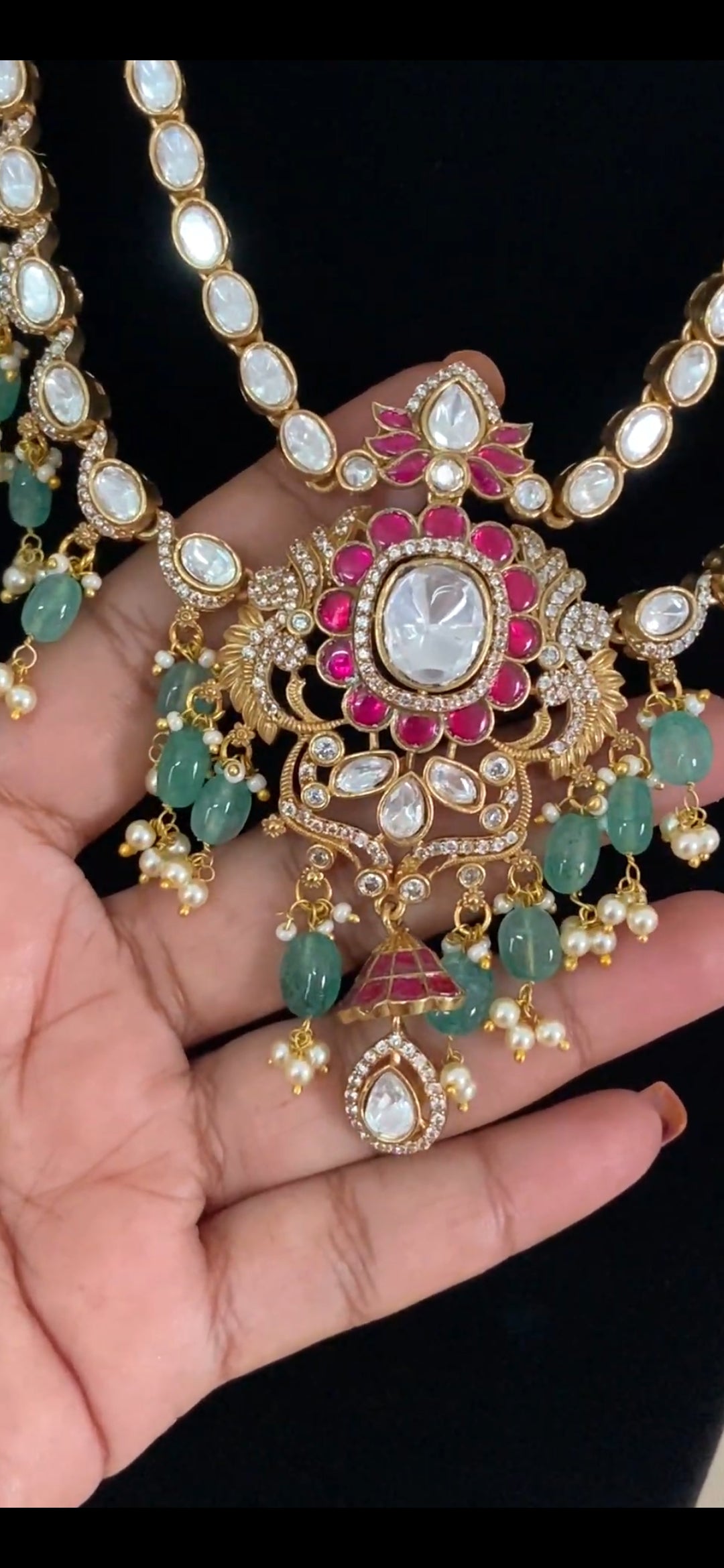 Kundan Bridal Necklace  With Jumkis | Latest Jewelry in USA