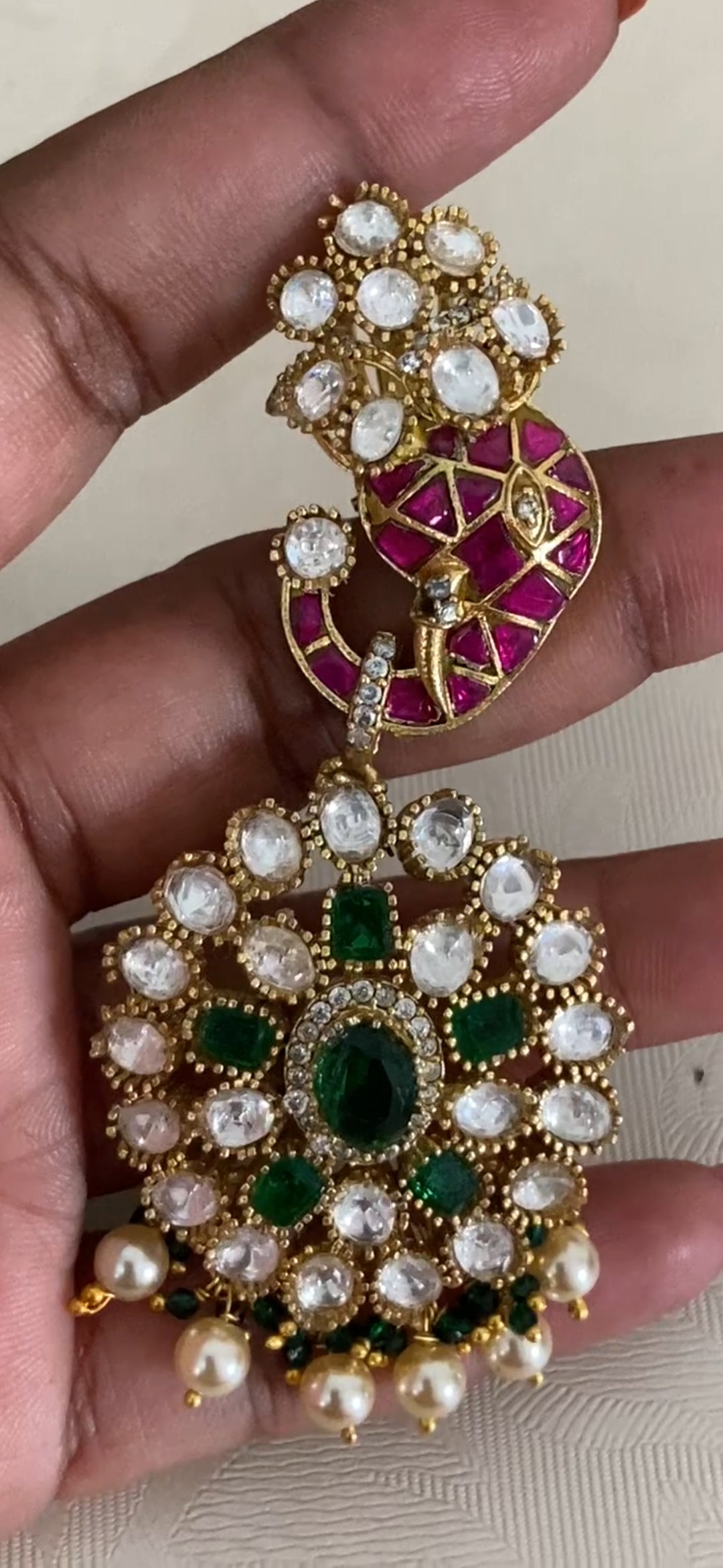 Moissanite Kundan Fusion Necklace Set | Indian Bridal Jewelry In USA