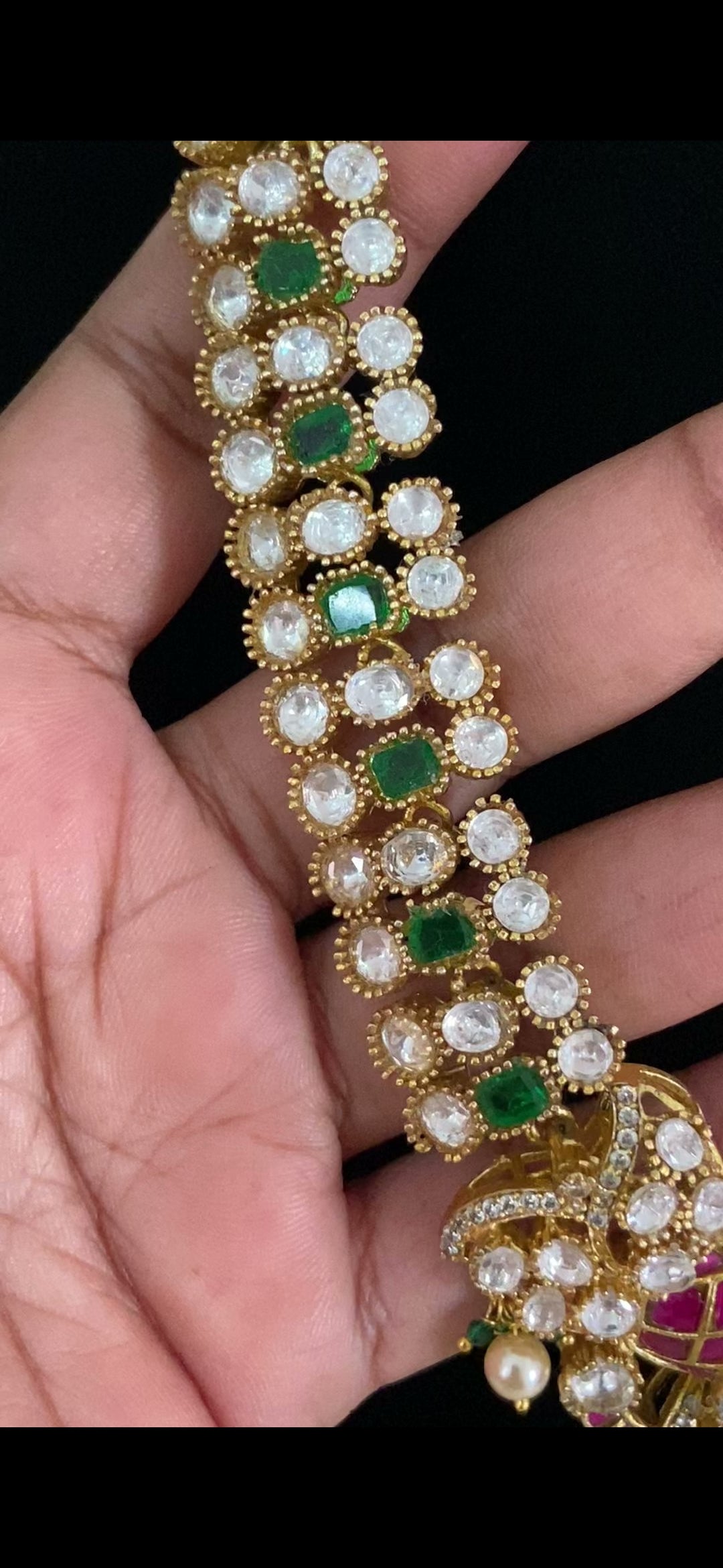 Moissanite Kundan Fusion Necklace Set | Indian Bridal Jewelry In USA