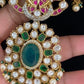 Moissanite Kundan Fusion Necklace Set | Indian Bridal Jewelry In USA