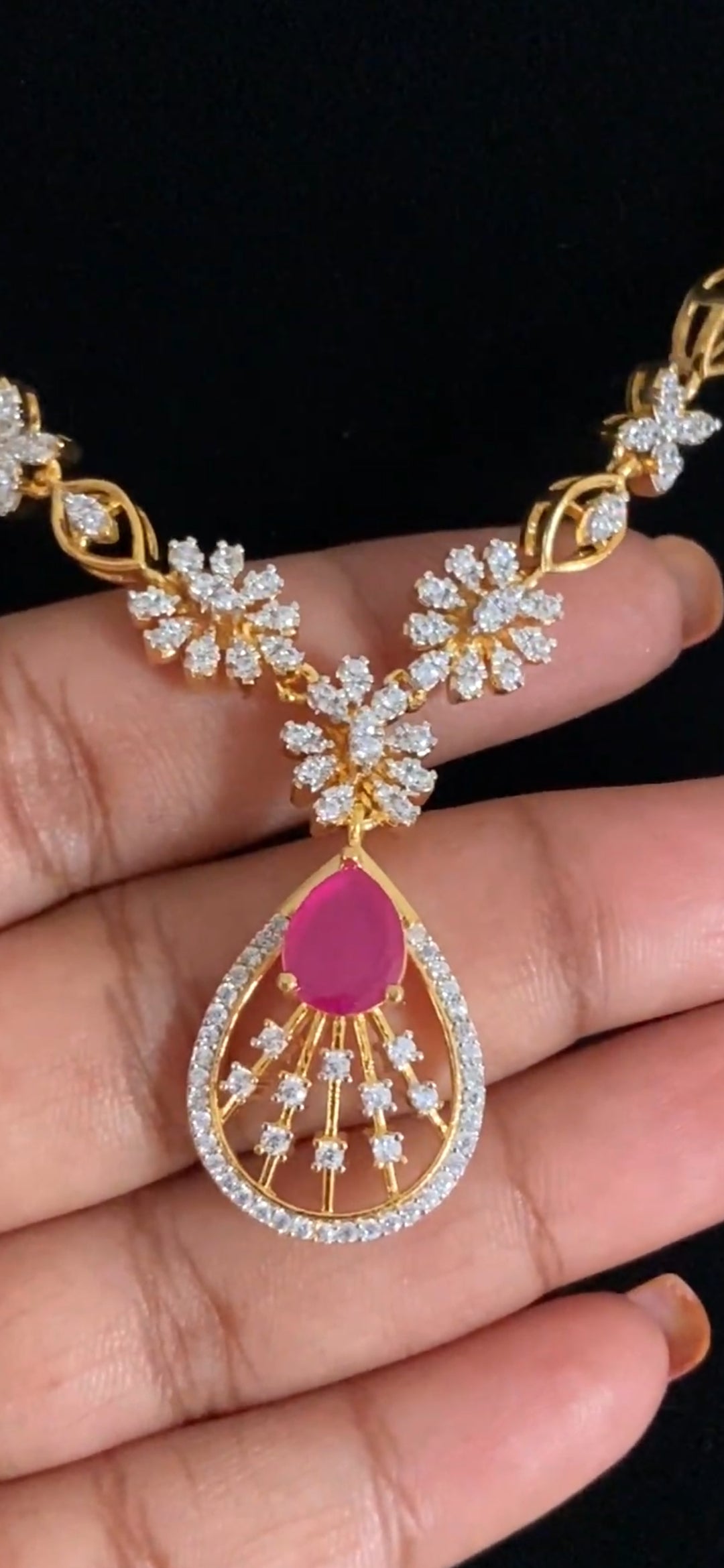 AD Ruby Necklace Set | Latest Indian Jewelry In USA