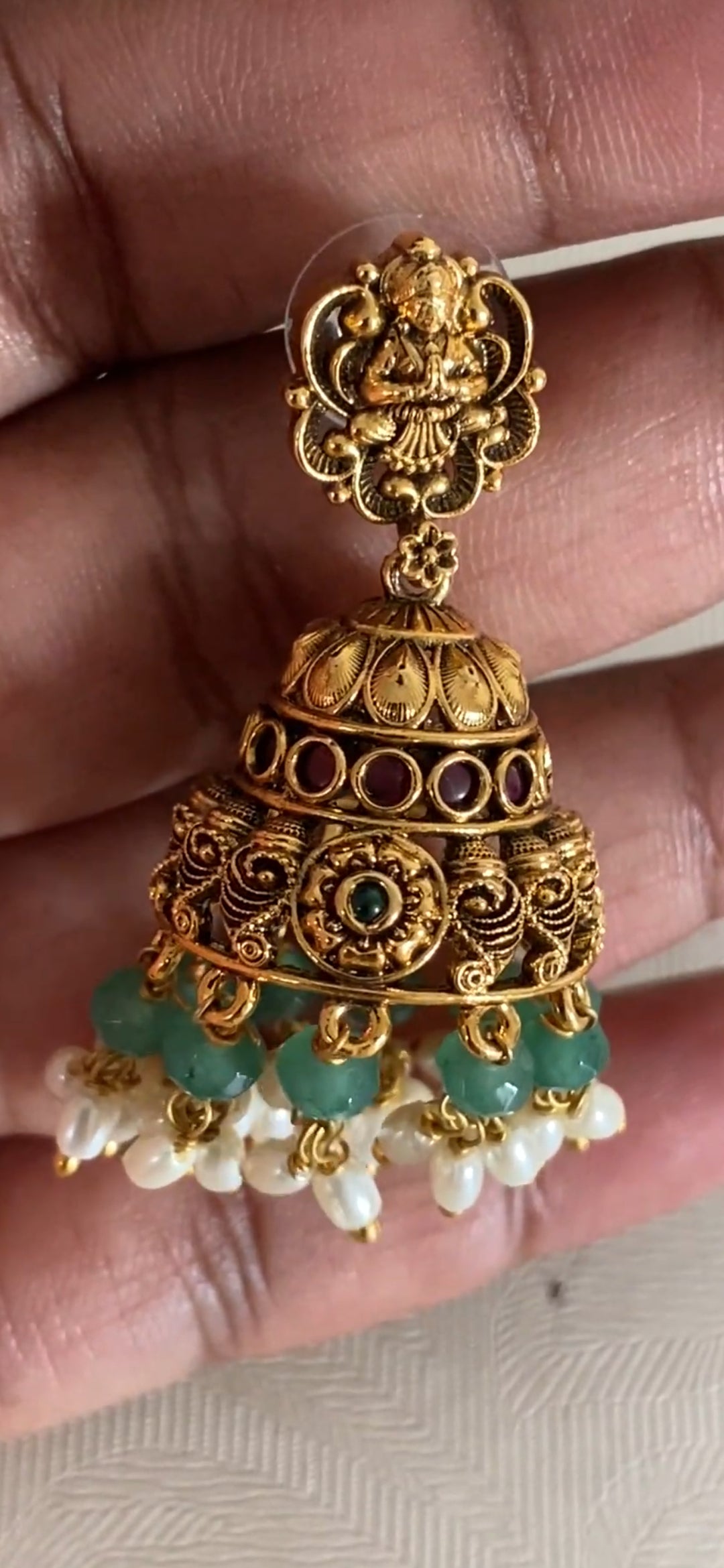 Antique Temple Lakshmi Necklace Set | Traditional South Indian Jewelry