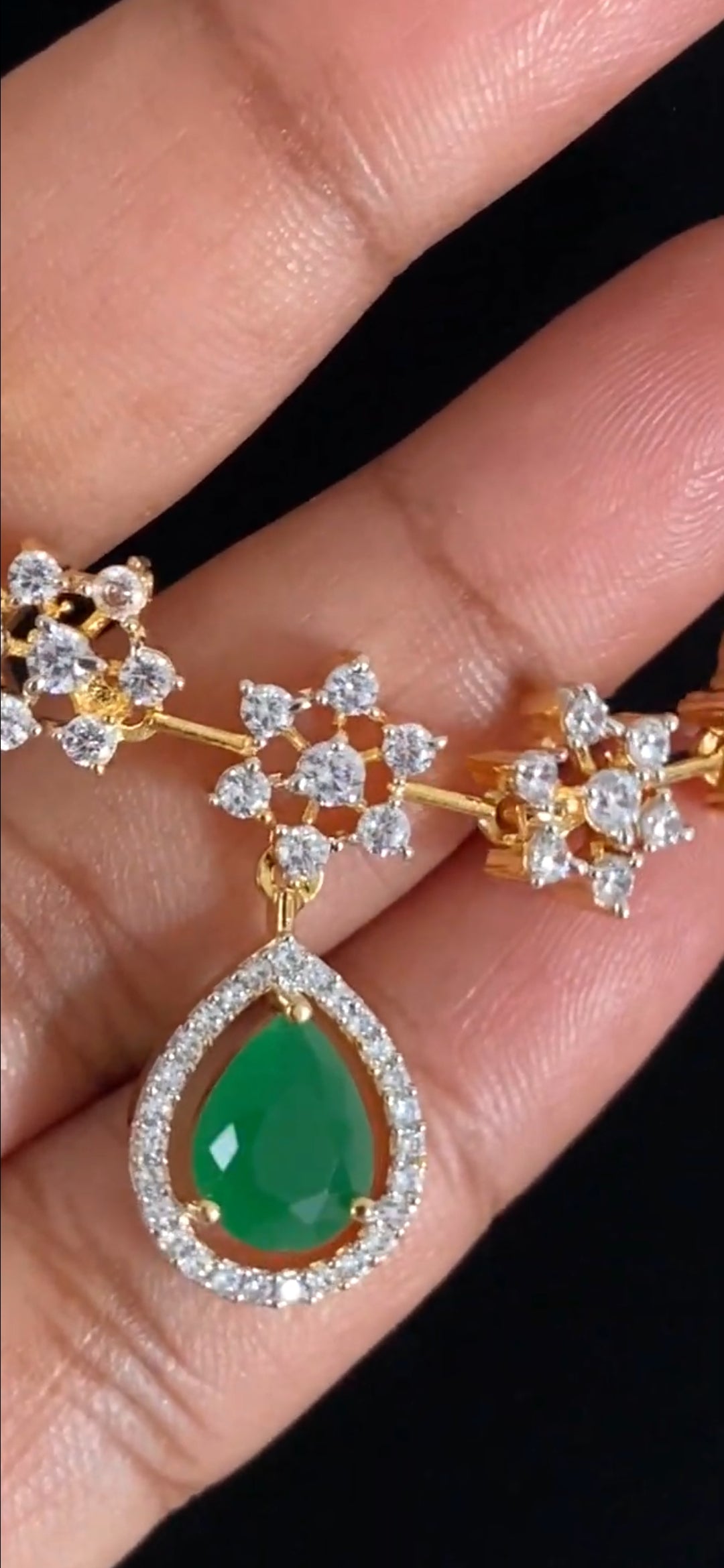 AD Emerald Necklace Set | Latest Indian Jewelry In USA