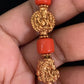 Coral Temple Lakshmi Beads Mala with Studs | Traditional Jewelry