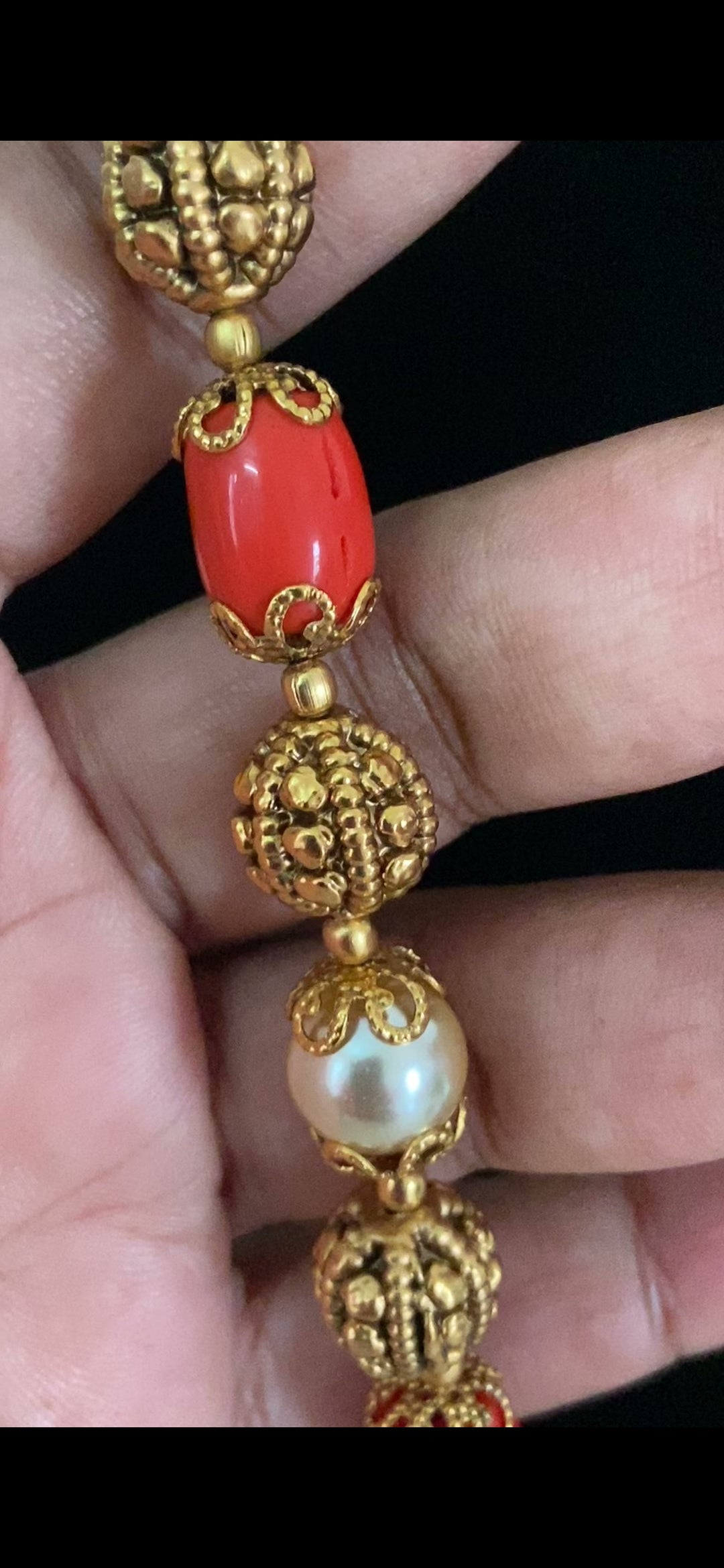 Coral & Pearl Nakshi Necklace  | Latest Indian jewelry