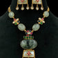 Kundan Fusion Natural Stones Necklace Set | Indian jewelry In USA