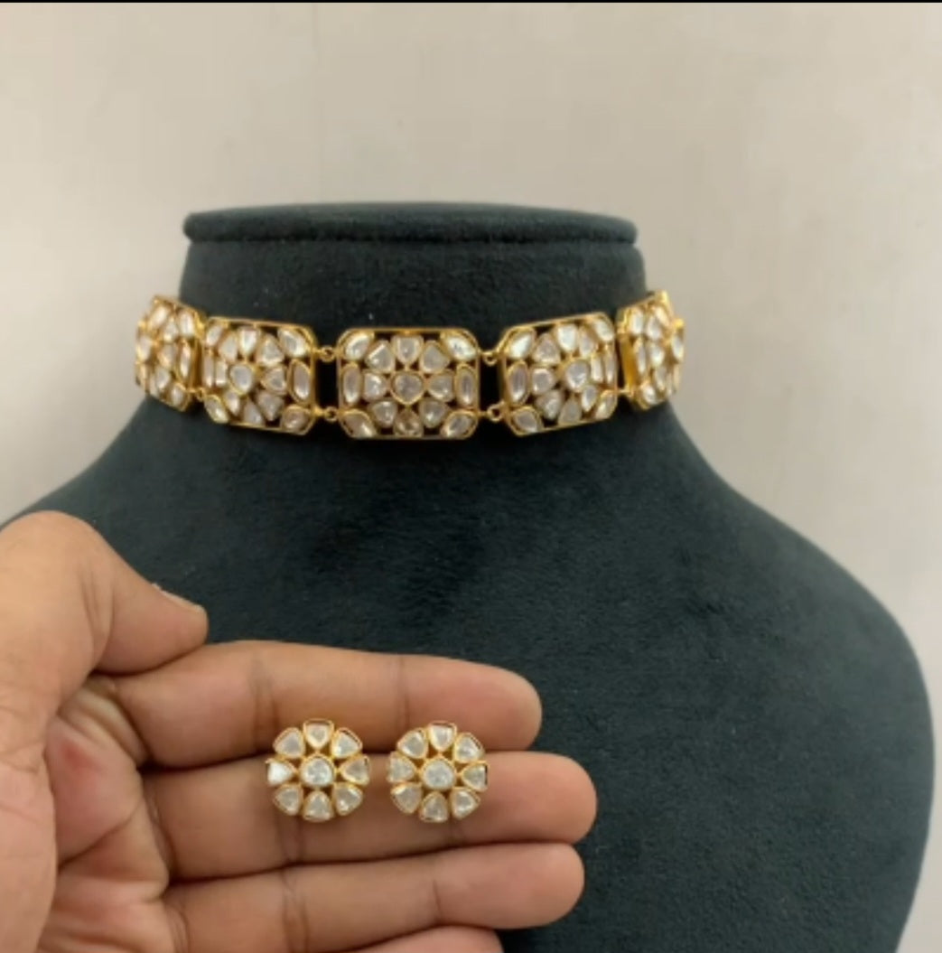 Moisanite Choker With Studs | Latest Indian Jewelry In USA