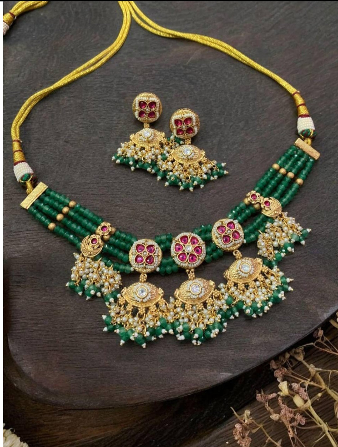 Kundan & Beads Choker Set | Indian Jewelry In USA