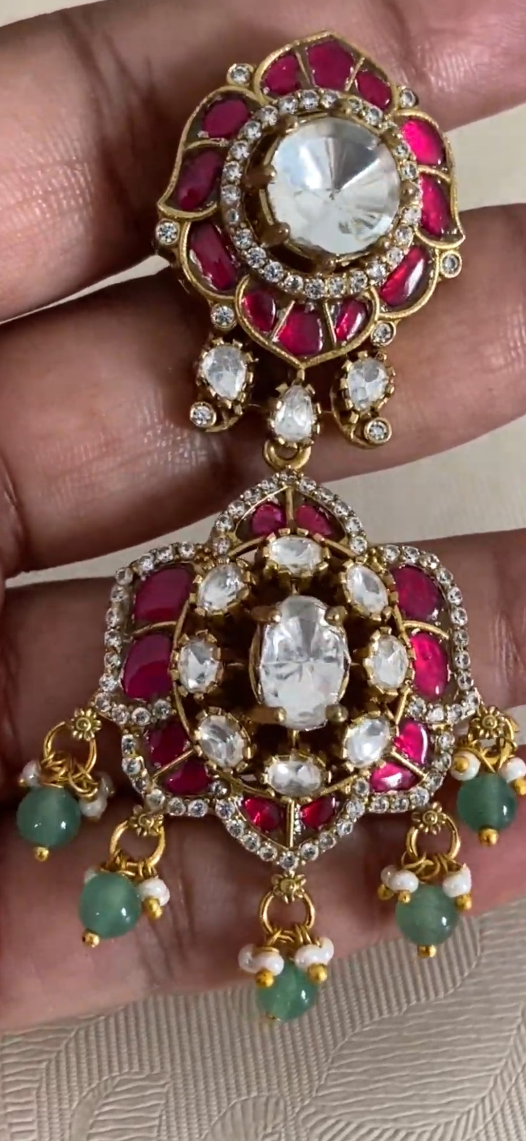 Jadau Fusion Earrings |  Latest Indian Jewelry