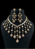 Polki Kundan Studded Necklace | Peacock Wing Drops Polki Necklace | Indian Jewellery