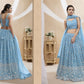 Sky Blue Embroidered Georgette Lehenga  | Party Wear Lehanga