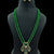 AD Victorian Pendant Onyx Beads Mala Necklace With Earrings