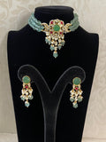 Ahmedabadi Kundan & Green Beads Necklace | Latest Necklace