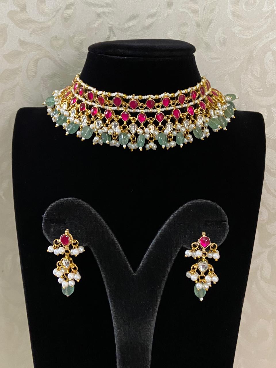 Jadau Kundan Choker Set | Indian Necklace In USA