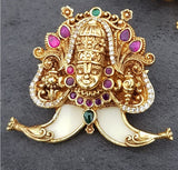 Antique CZ Balaji Tiger Nail Pendant | Indian Traditional Puligoru