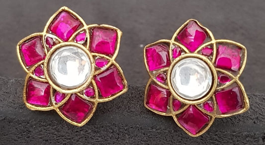 Jadau Kundan Studs | Antique Kundan Earrings