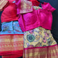 Pure Gadwal Kalamkari Kanchi Border Pattu Saree | Fusion Silk Saree | Indian Traditional Saree.