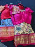 Pure Gadwal Kalamkari Kanchi Border Pattu Saree | Fusion Silk Saree | Indian Traditional Saree.