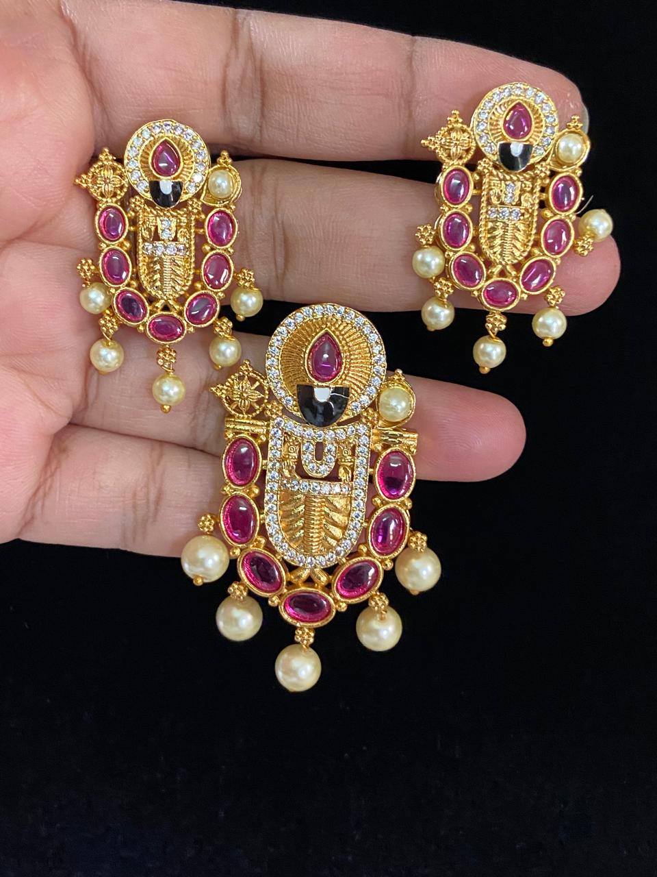 Balaji Pendant & Earrings | Indian Jewelry In USA