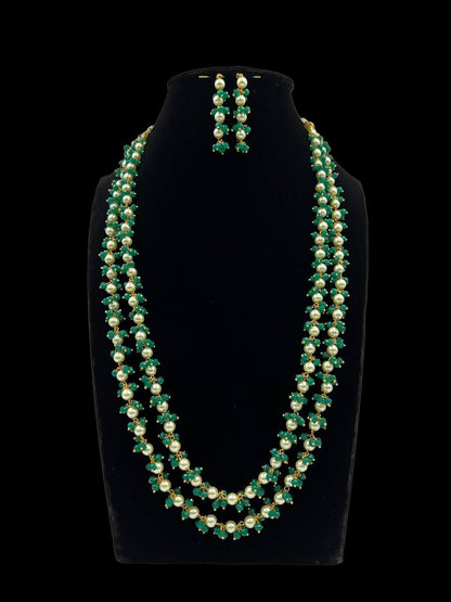 Beads with Pearls Long Necklace & Earrings | Indian Jewelry In USA