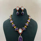 Natural stones Fusion Necklace With Earrings | Latest Indian jewelry | Gift Idea