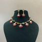 Natural stones Fusion Necklace with Earrings | Indian Designer Necklace