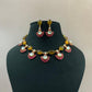 Natural stones Fusion Necklace with Earrings | Indian Designer Necklace
