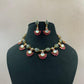 Natural stones Fusion Necklace with Earrings | Indian Designer Necklace