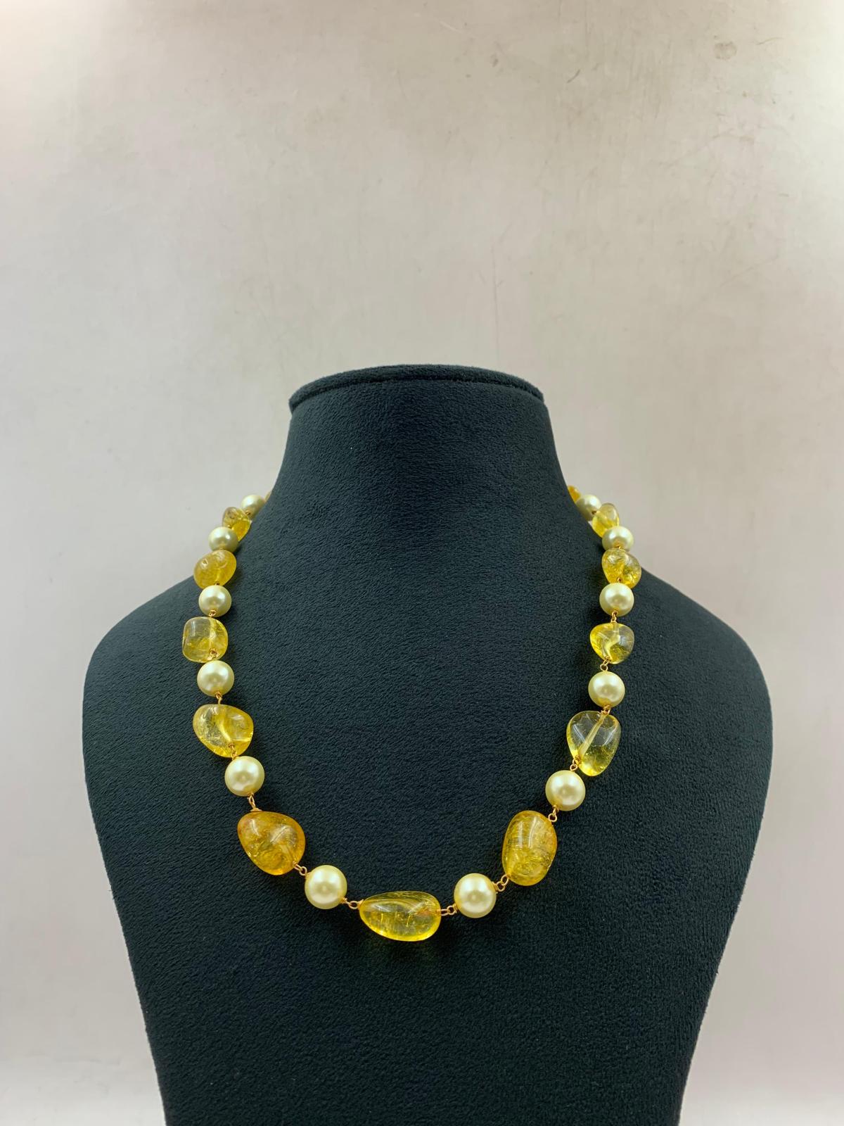 Simple Pearl & quartz stones Necklace |Indian Beads Necklace  | Gift Idea