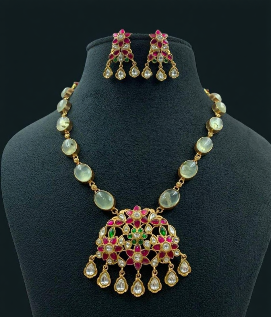 Natural stones Fusion Necklace | Indian Necklace | Gift idea
