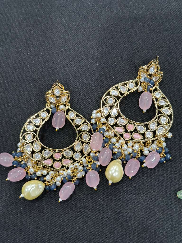 Polki Kundan Chandbali Earrings | Indian Earrings