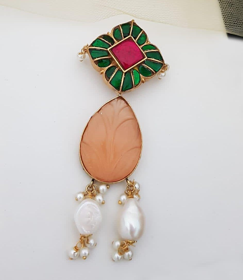 Jadau Fushion Pendant | Indian Jewelry In USA