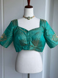 Raw Silk Tissue Embroidery Blouse | Readymade Blouses in USA