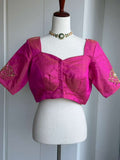 Raw Silk Tissue Embroidery Blouse | Readymade Blouses in USA