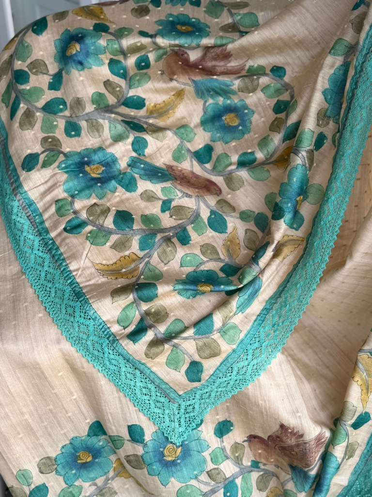 Kalamkari Print Tussar Saree | Indian Sarees in USA