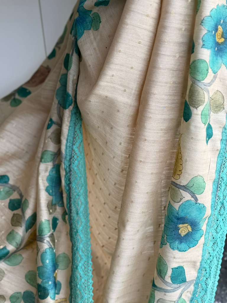 Kalamkari Print Tussar Saree | Indian Sarees in USA