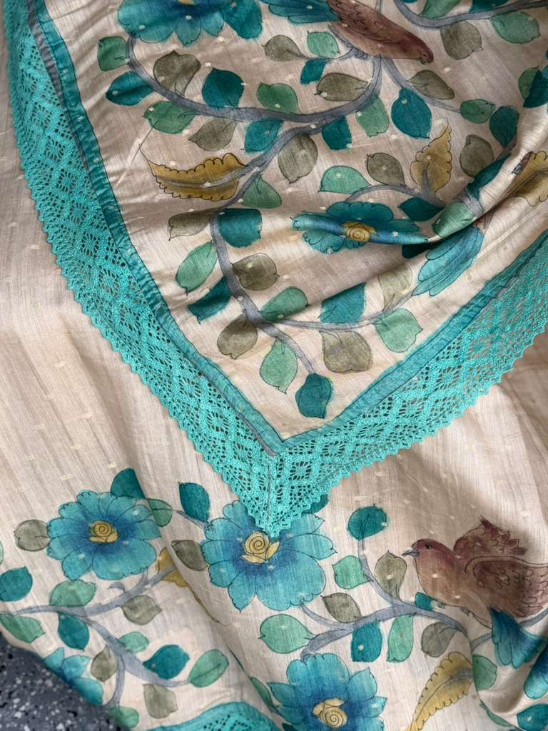 Kalamkari Print Tussar Saree | Indian Sarees in USA