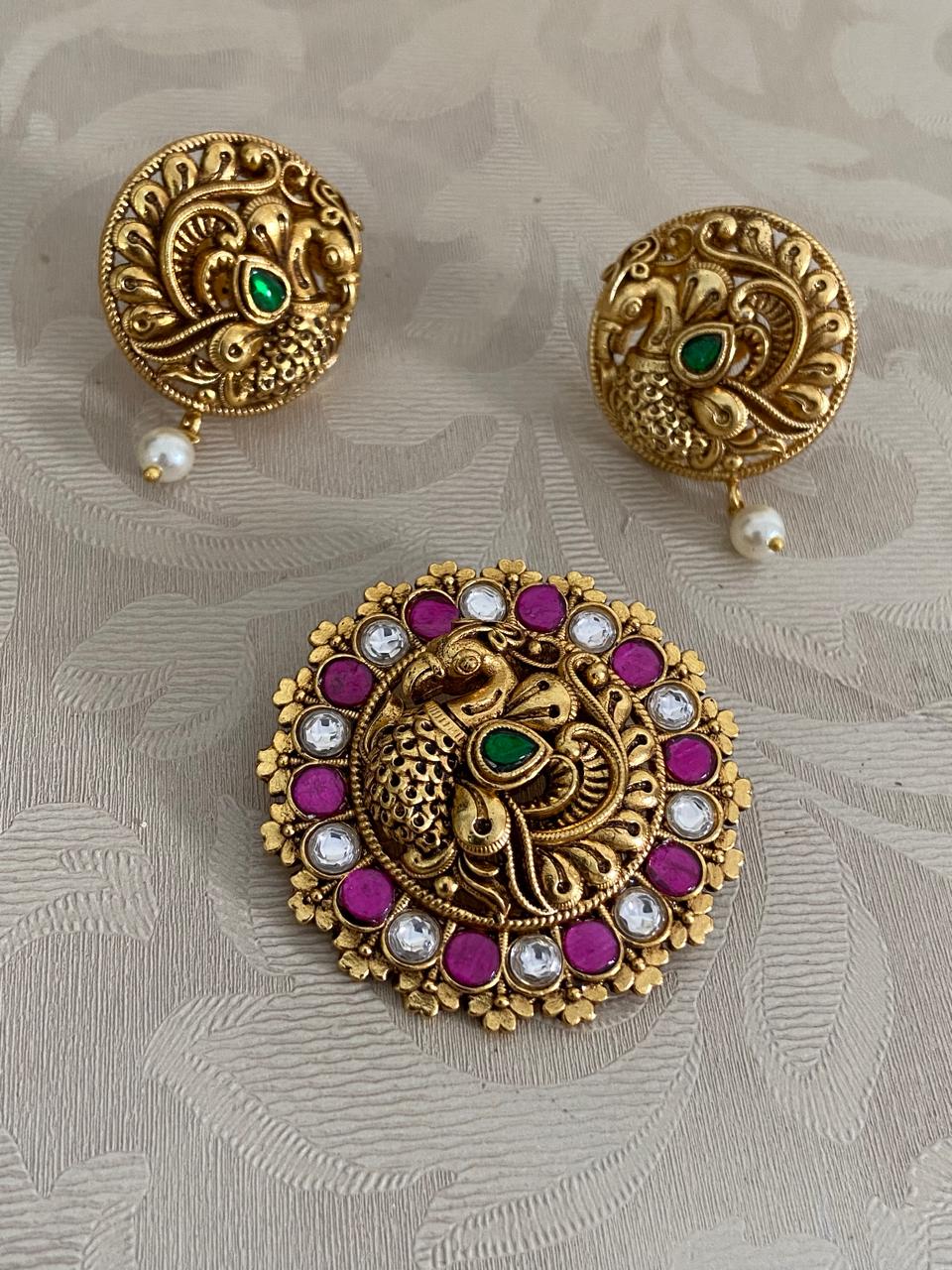 Antique Jadau Pendant Set | Latest Jewelry