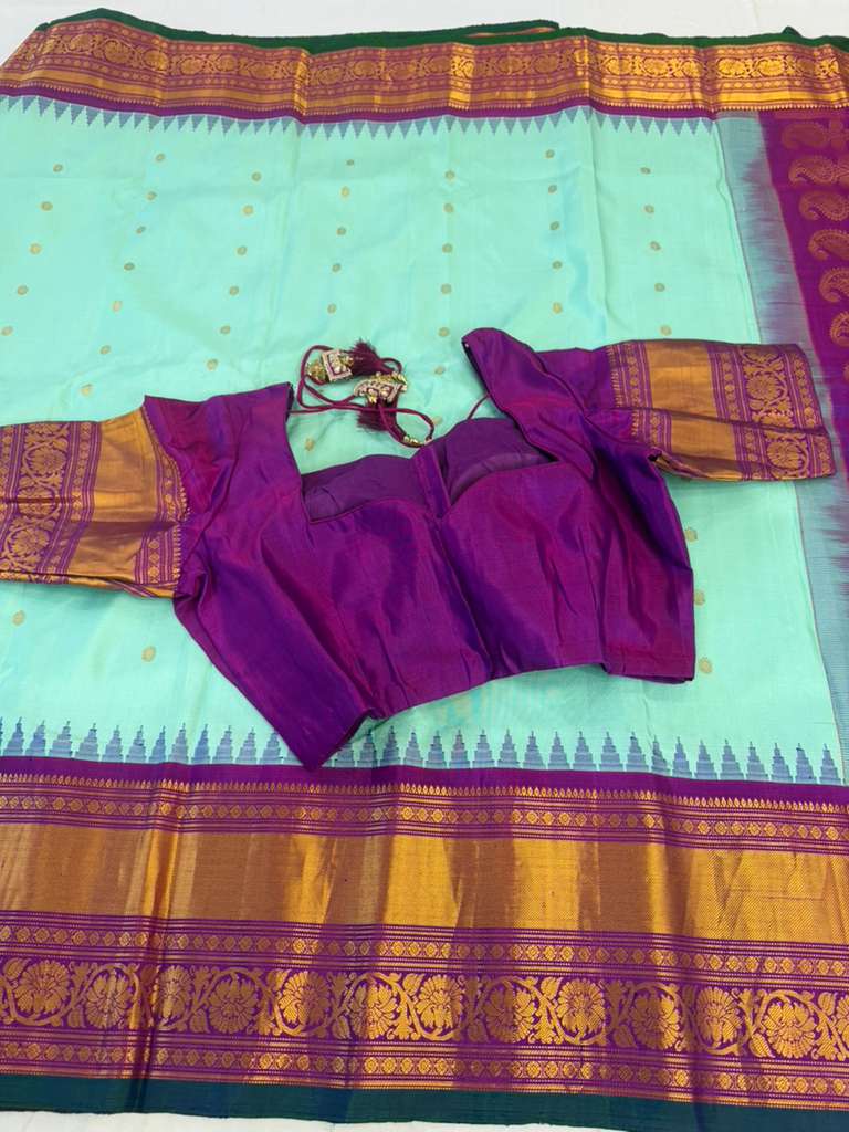 Kuttu Border Pure Handloom Gadwal Pattu Saree | Indian Traditional Saree | Handloom Saree