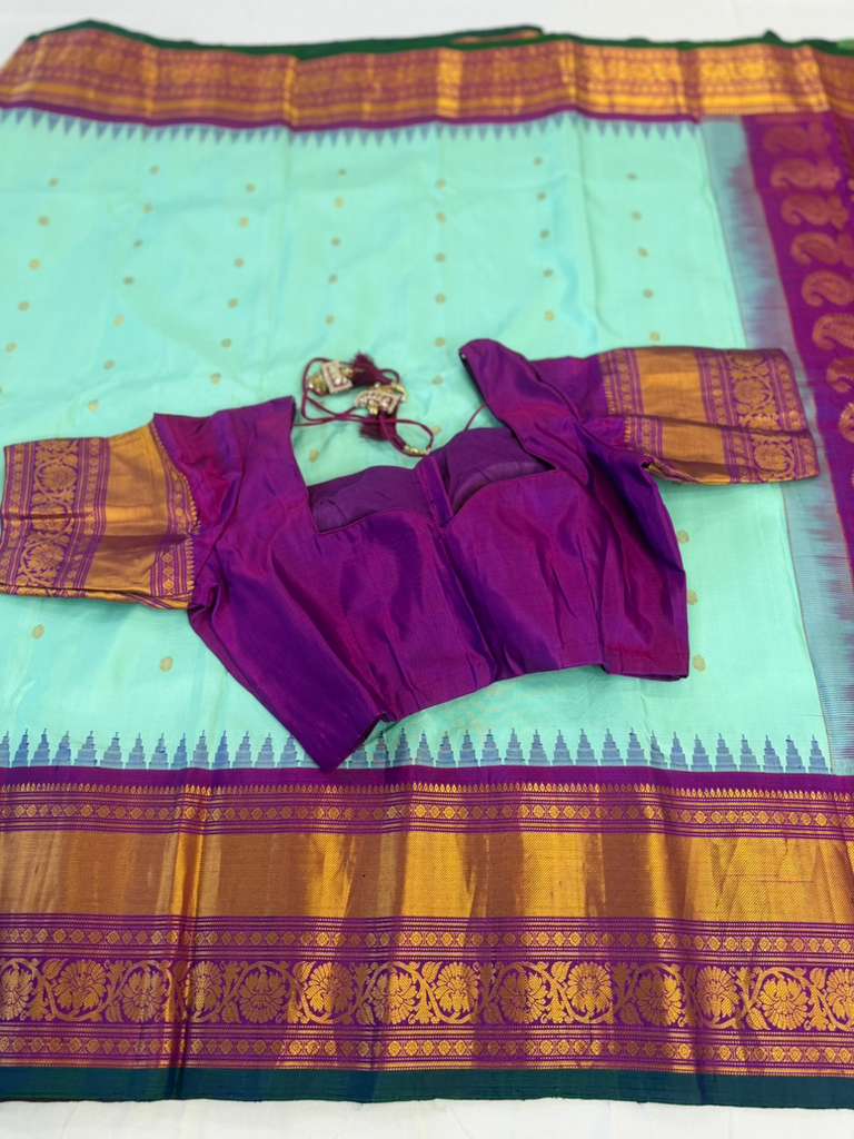 Kuttu Border Pure Handloom Gadwal Pattu Saree | Indian Traditional Saree | Handloom Saree