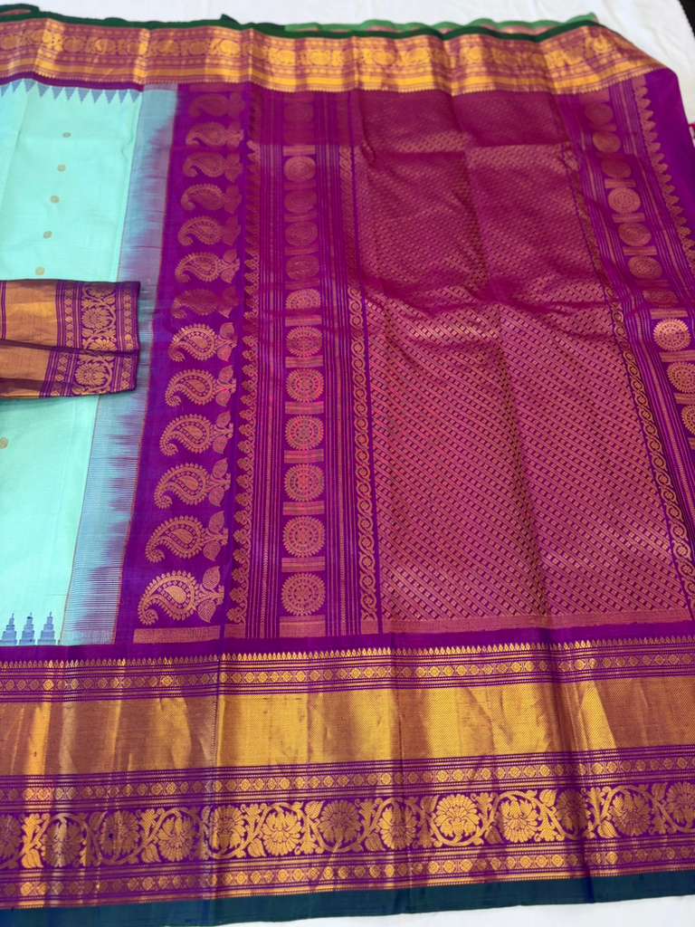Kuttu Border Pure Handloom Gadwal Pattu Saree | Indian Traditional Saree | Handloom Saree