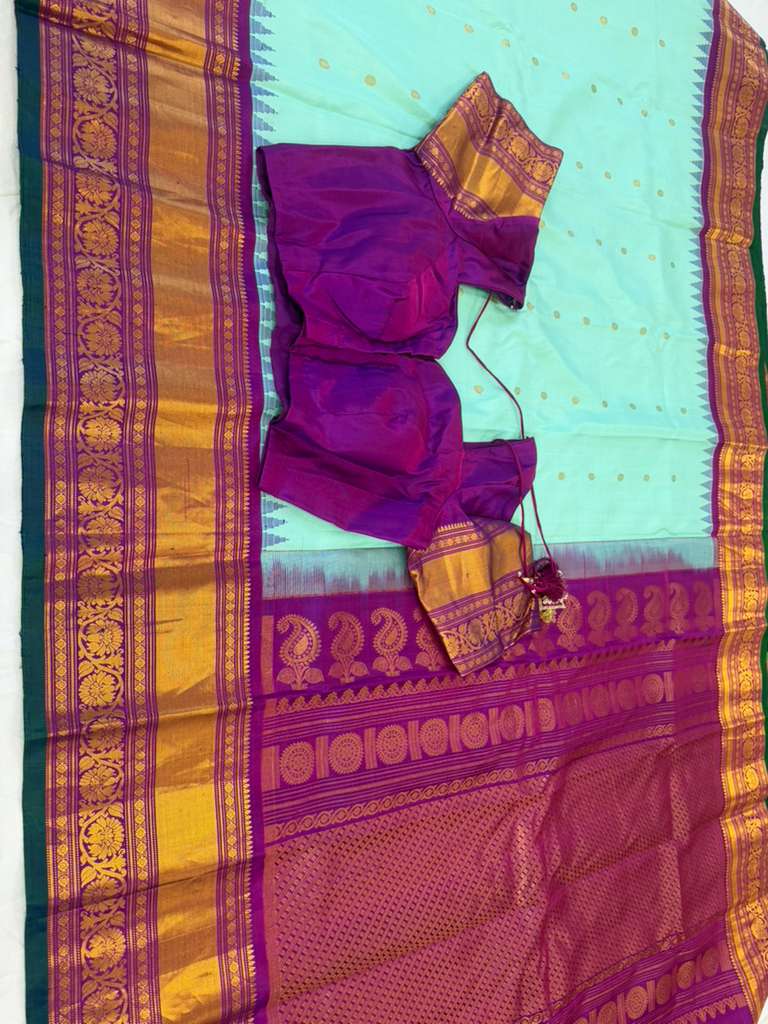 Kuttu Border Pure Handloom Gadwal Pattu Saree | Indian Traditional Saree | Handloom Saree