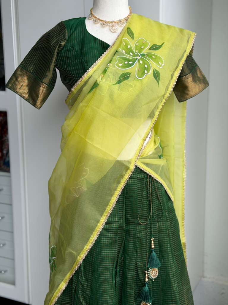 Teens Maheswari Handloom Lehanga | Traditional Langa voni | Teens Ethnic Wear