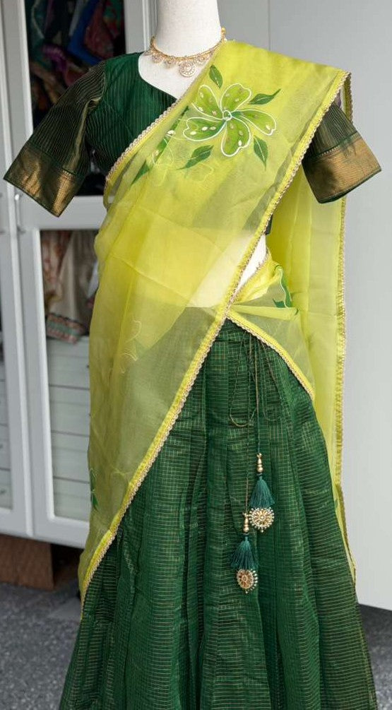 Teens Maheswari Handloom Lehanga | Traditional Langa voni | Teens Ethnic Wear