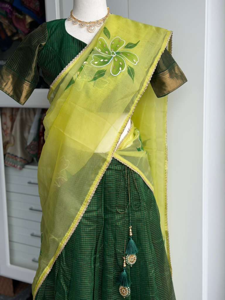Teens Maheswari Handloom Lehanga | Traditional Langa voni | Teens Ethnic Wear